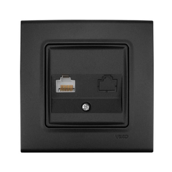 Розетка комп'ютерна одинарна Viko Linnera Life Чорна ніч (90404032)