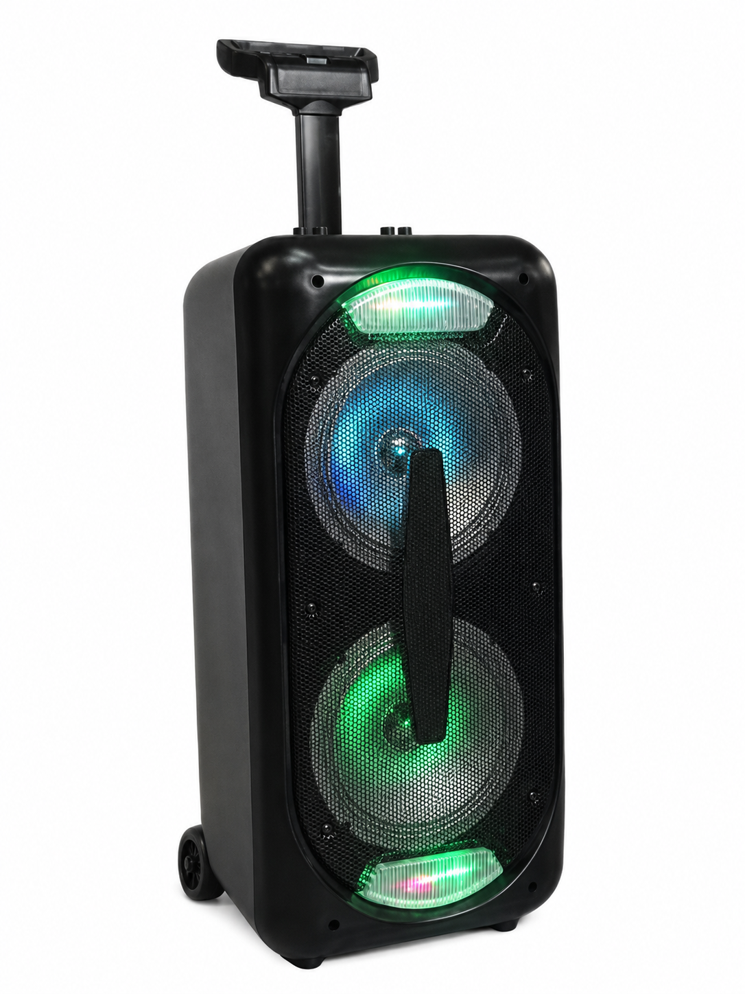 Колонка портативный чемодан 2x8" PMPO 1200 Вт с микрофоном/пультом и LED Черный (49676163) Колонка портативный чемодан 2x8" PMPO 1200 Вт с микрофоном/пультом и LED Черный (49676163)