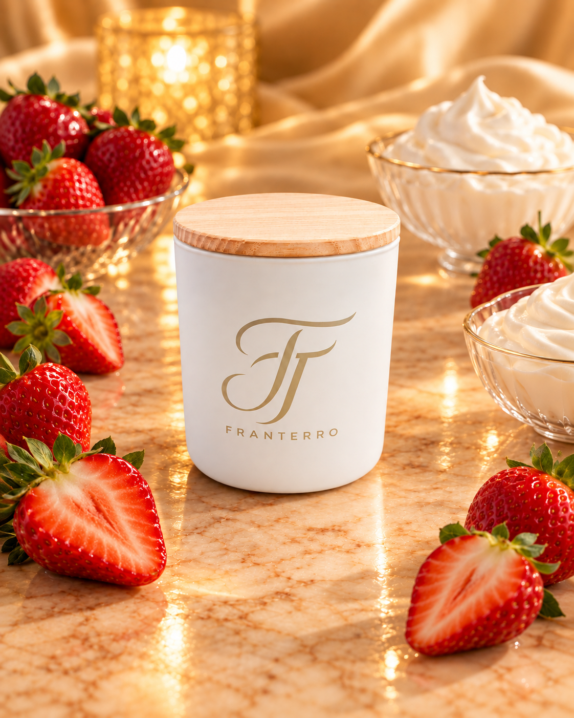 Свеча ароматическая Franterro Pearl Strawberries&Cream 200 г (FRN-1141)