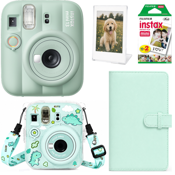 Камера моментального друку Fujifilm Instax Mini 13/чохол/фотоплівка 20 шт./фотоальбом 108/фоторамка Lagoon Green (35938392)