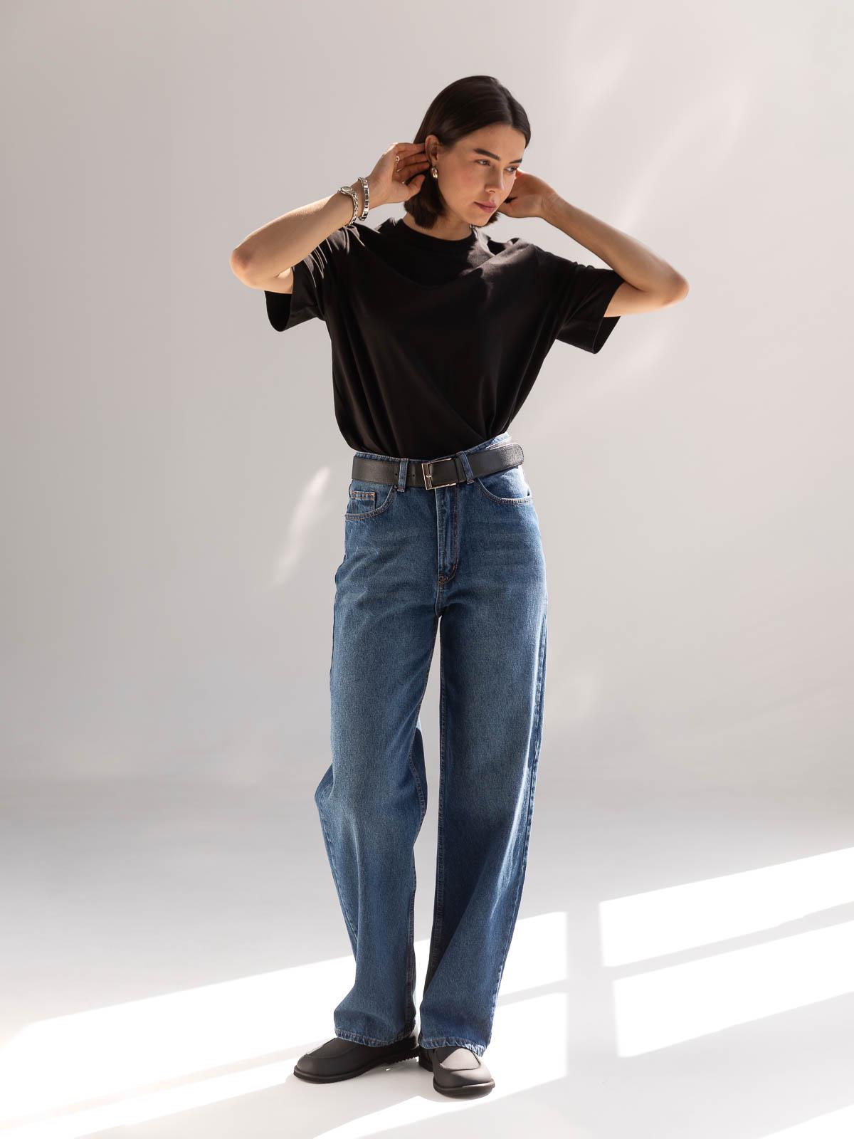 Джинсы женские широкие FROMUS L Голубой (9009-7) Джинсы женские широкие FROMUS L Голубой (9009-7)