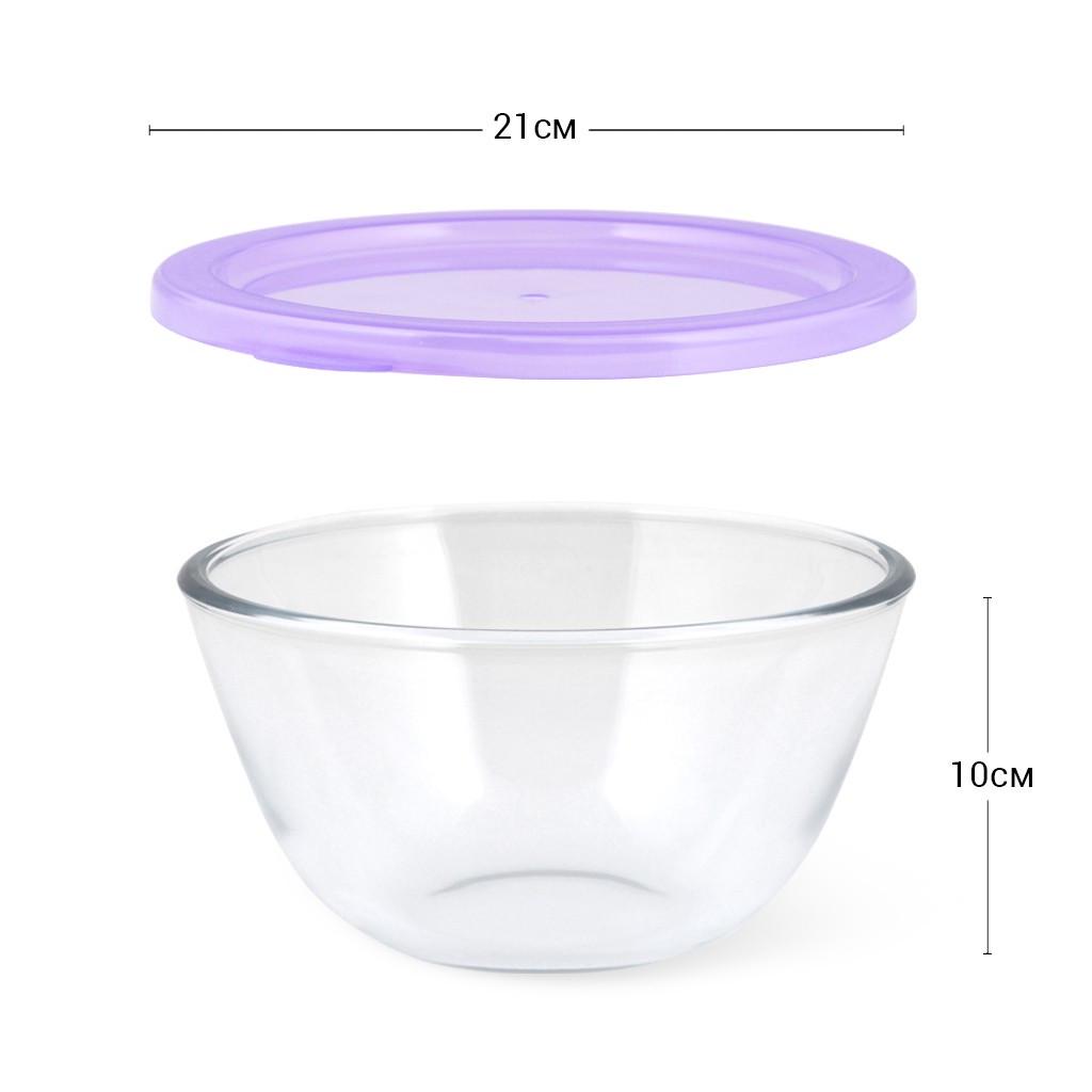 Миска з кришкою Fissman 2100 мл (6521) - фото 3 Миска з кришкою Fissman 2100 мл (6521) - фото 3