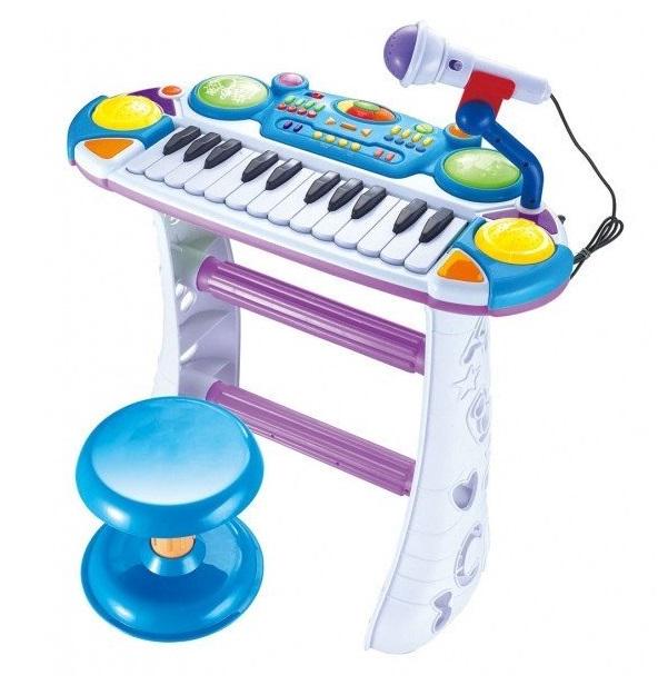 Детское пианино со стульчиком Синий (7235)