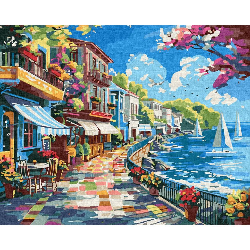 Картина за номерами Ideyka Містечко біля океану KHO2793 40x50 см (RLT41787)
