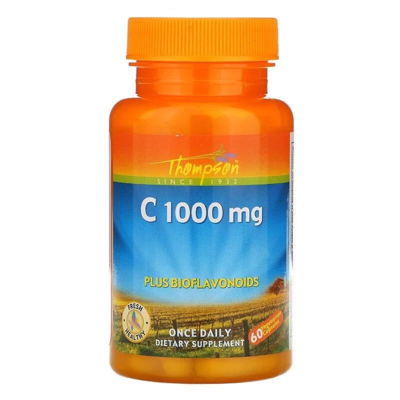 Вітамін C Thompson Vitamin C аскорбінова кислота з біофлавоноїдами для кращого засвоєння 60 капс. 1000 мг