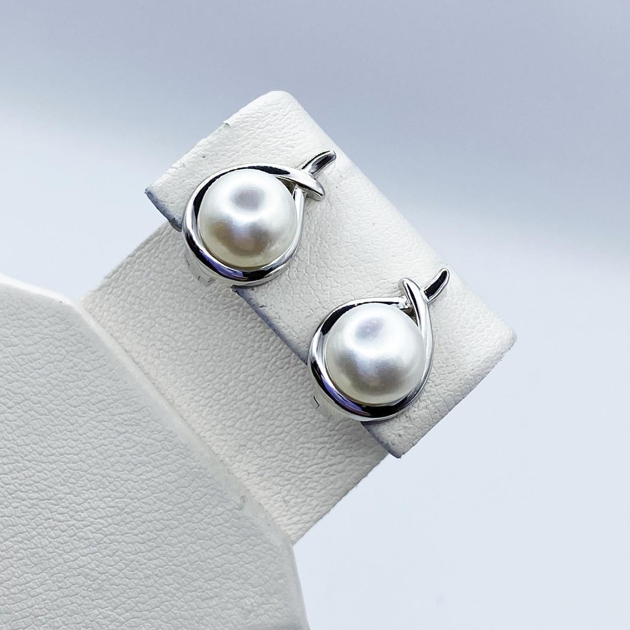 Серьги серебряные с жемчугом 4,99 г (2320368754)