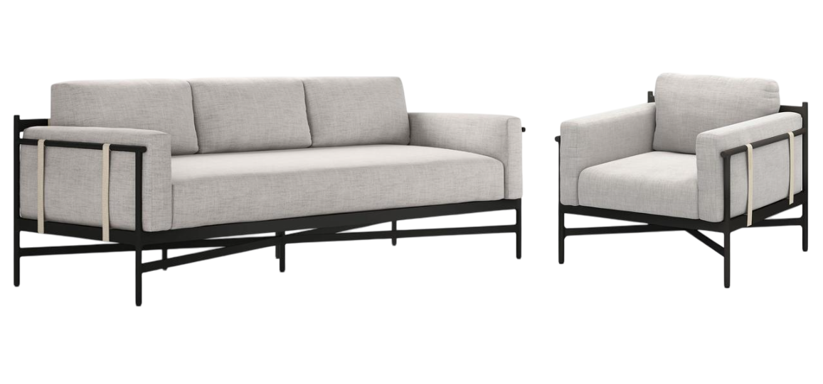 Комплект уличной мягкой мебели в стиле Loft с металлическим каркасом (KS-1327-YR)