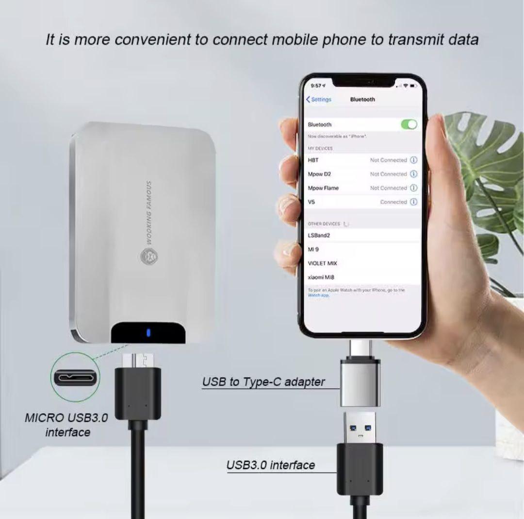 Жорсткий диск металевий 5Гбіт/с зовнішній диск 1 ТВ ПК/MAC/PS4/PS5 портативний - фото 2 Жорсткий диск металевий 5Гбіт/с зовнішній диск 1 ТВ ПК/MAC/PS4/PS5 портативний - фото 2