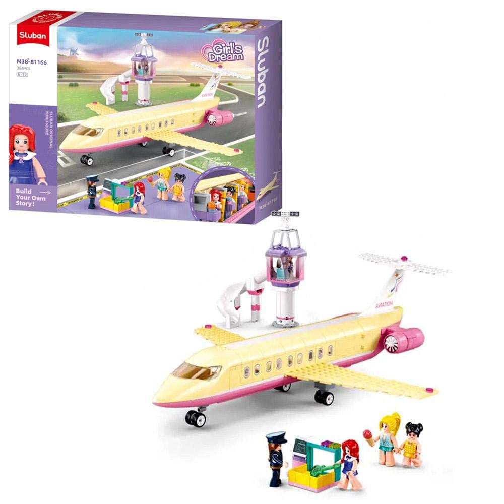 Конструктор дитячий Sluban M38-B1166 Літак і вежа 384 деталі (M38-B1166)