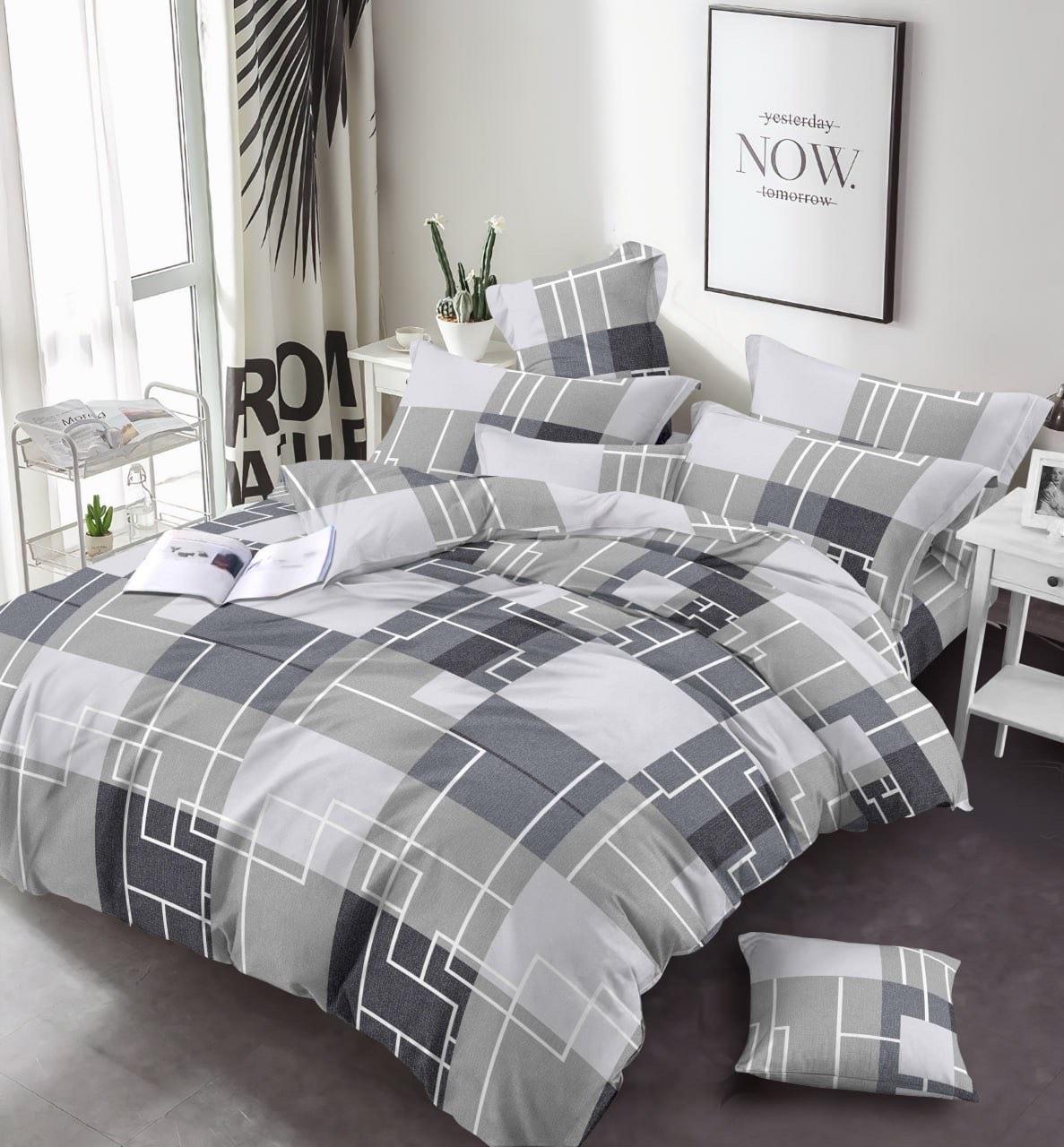 Комплект постельного белья Легенда простыня на резинке евро 180x200х20/70х70 см Серый (32367851)