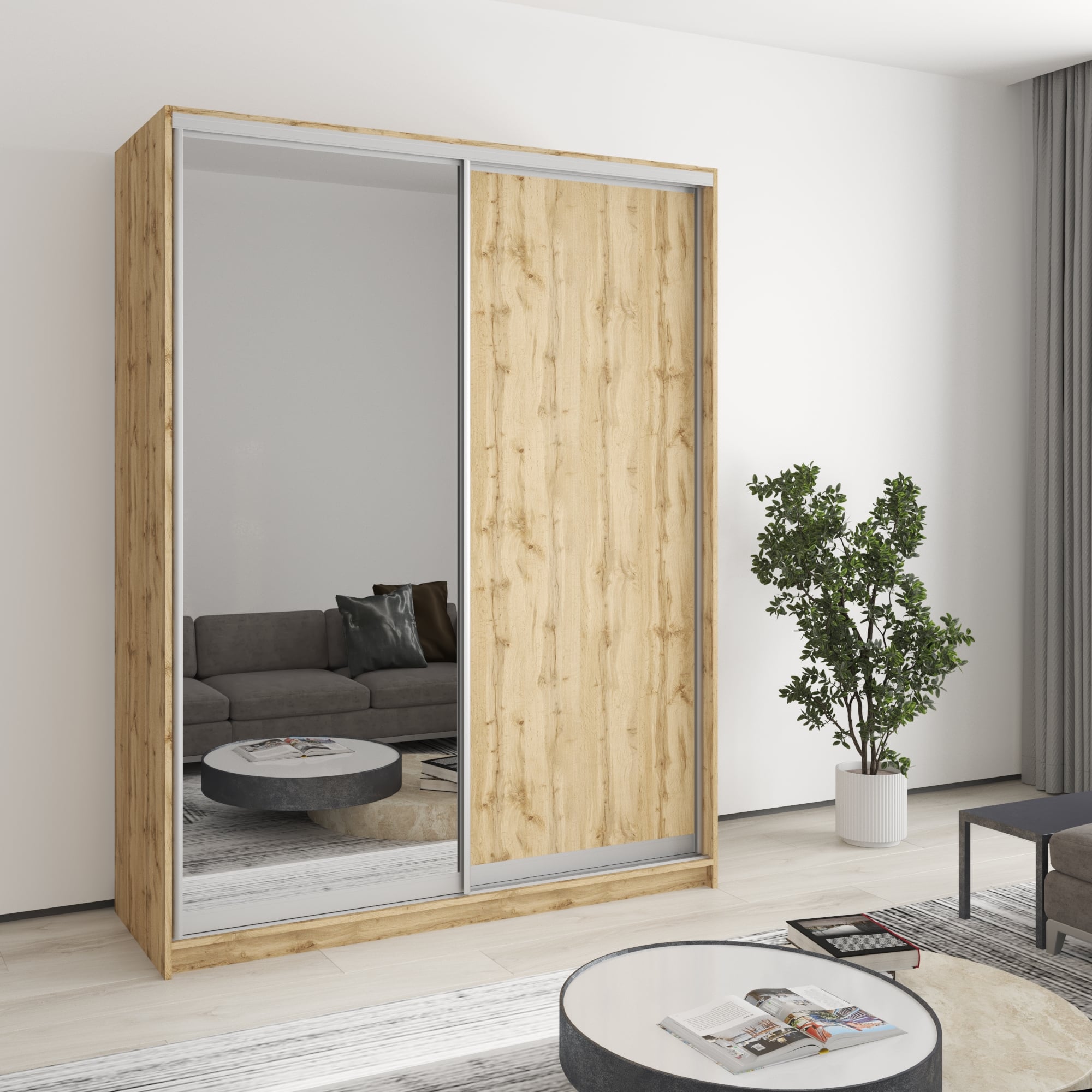 Шкаф-купе двухдверный Mebel Star Стандарт AL MBS-3474 160х60х210 см Дуб тахо (1003806) Шкаф-купе двухдверный Mebel Star Стандарт AL MBS-3474 160х60х210 см Дуб тахо (1003806)