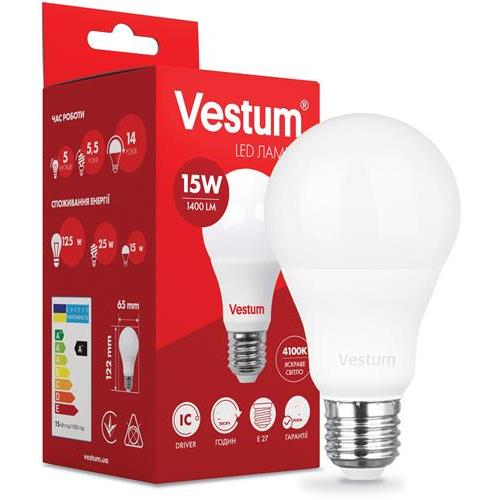 Світлодіодна лампа Vestum А60 15W 4100K (10047)