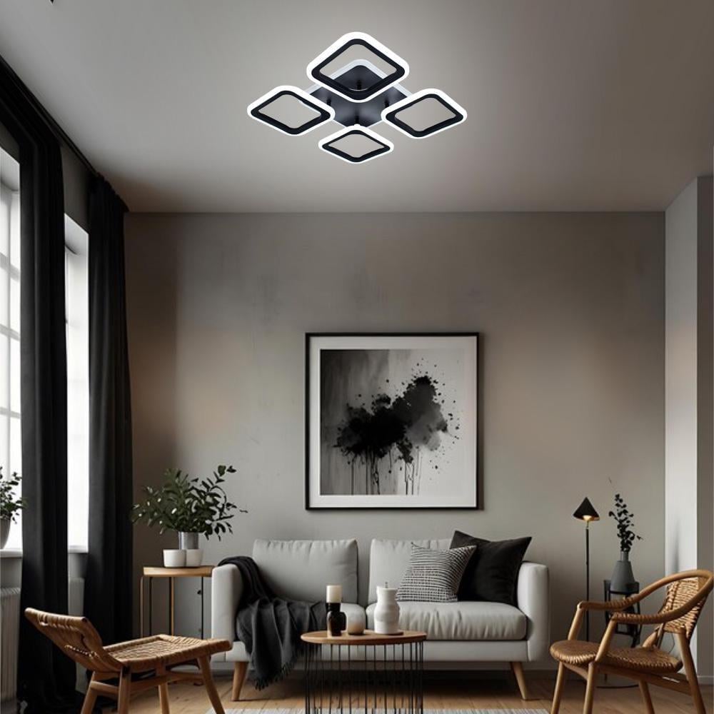 Люстра-смарт світлодіодна ESLLSE ROOM 70W 4S з підсвічуванням RGB 385×385×75 мм Чорний - фото 7 Люстра-смарт світлодіодна ESLLSE ROOM 70W 4S з підсвічуванням RGB 385×385×75 мм Чорний - фото 7