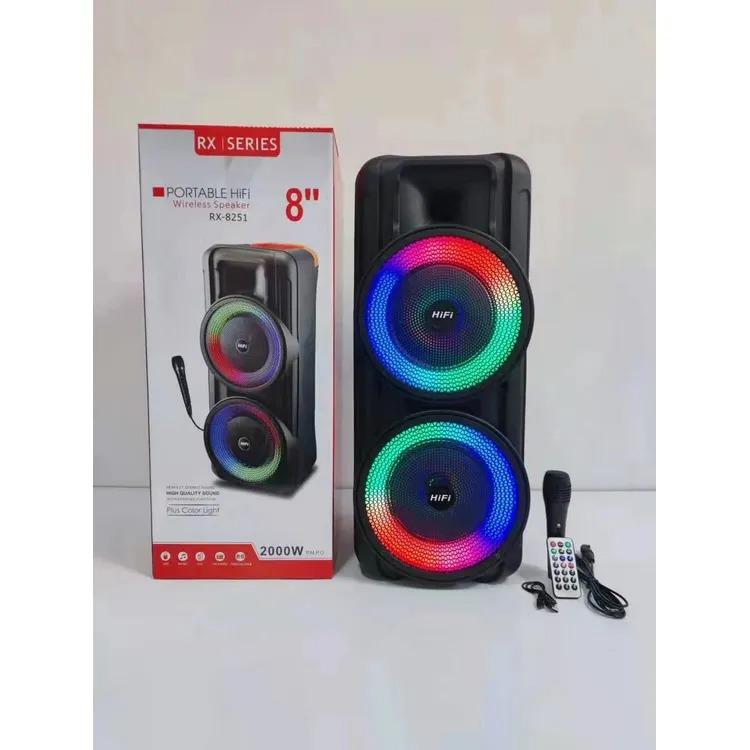 Портативная акустическая система Winso RX-RX-8251 RGB с микрофоном и пультом 2x8" 20 W (9492c92f) - фото 5