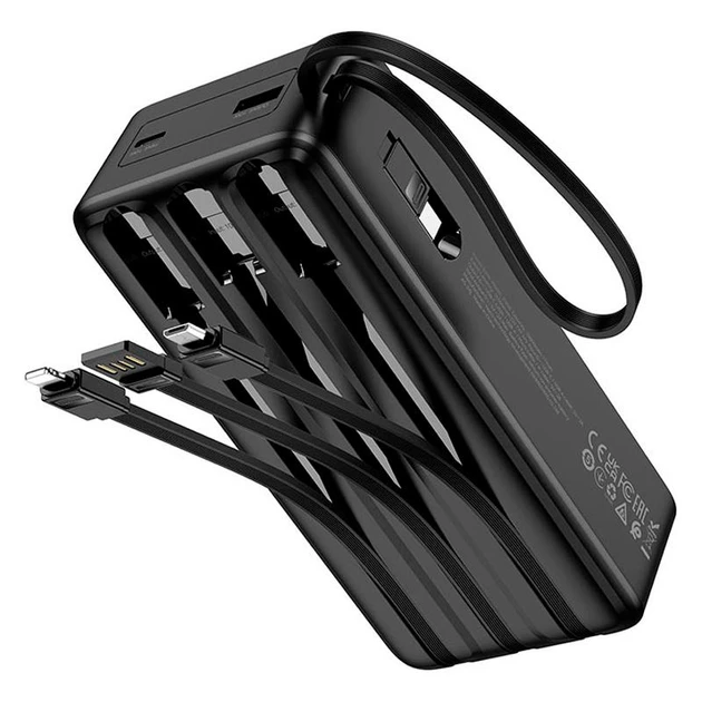 Повербанк Hoco J146B 30000 mAh з кабелями USB/Micro/Type-C/Lightning 22,5W Чорний (J146) - фото 3 Повербанк Hoco J146B 30000 mAh з кабелями USB/Micro/Type-C/Lightning 22,5W Чорний (J146) - фото 3