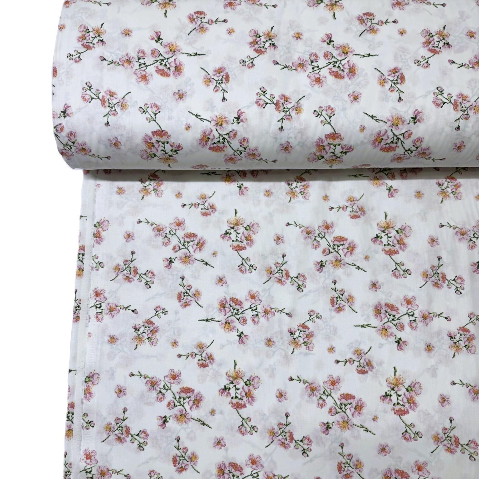 Ткань для постельного белья ранфорс цветущие ветки 240 см (8/25732/15 03079)