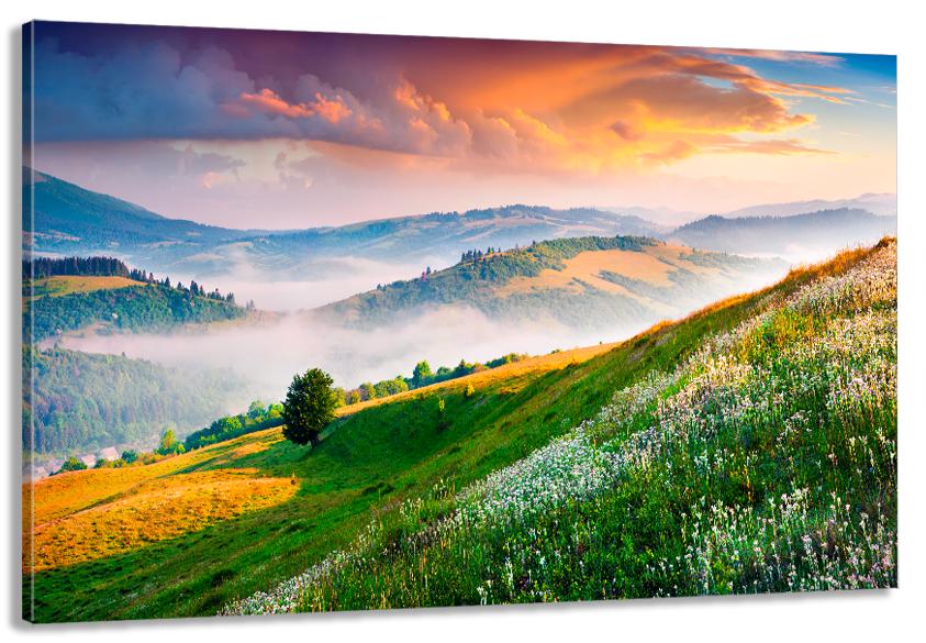 Картина на холсте в гостиную/спальню Природа гор 50х100 см (MLP_222)