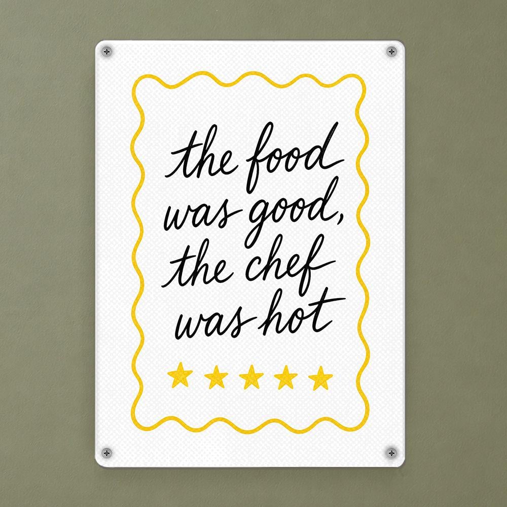 Табличка металлическая "The food was good the chef was hot" 26х18,5 см (MET_26J003)