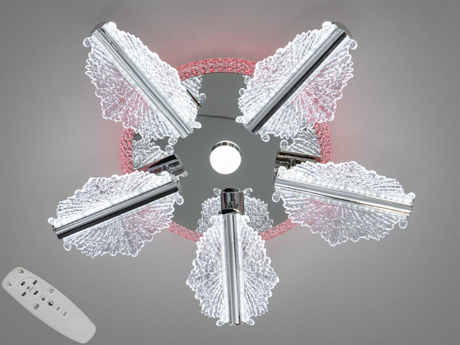 Люстра LED потолочная Diasha пульт 60W S25106/5HR 3col dim Хром