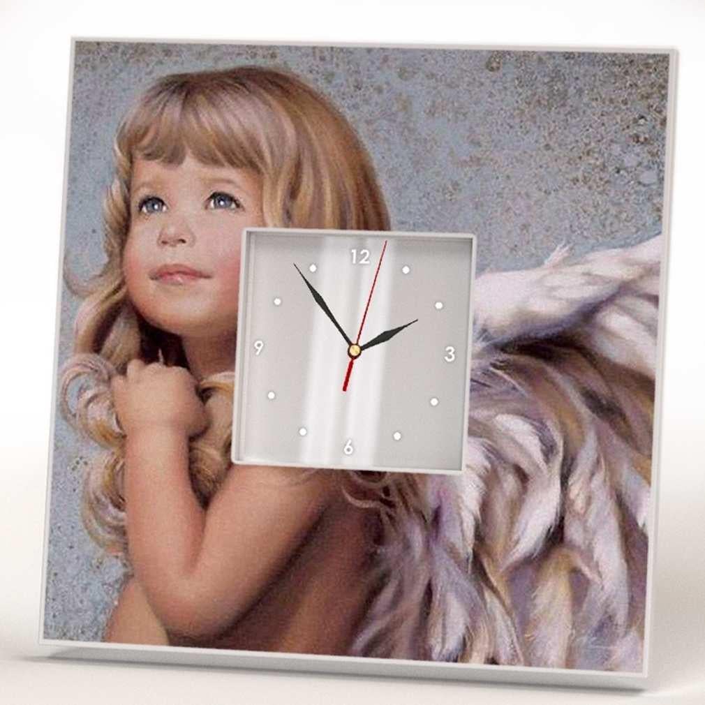 Часы настенные стильные WonderCloud ангел мой 260x260 мм (C00675)