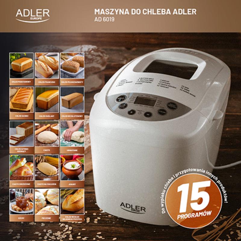 Хлебопечка для дома автоматическая Adler AD 6019 15 программ Белый - фото 7