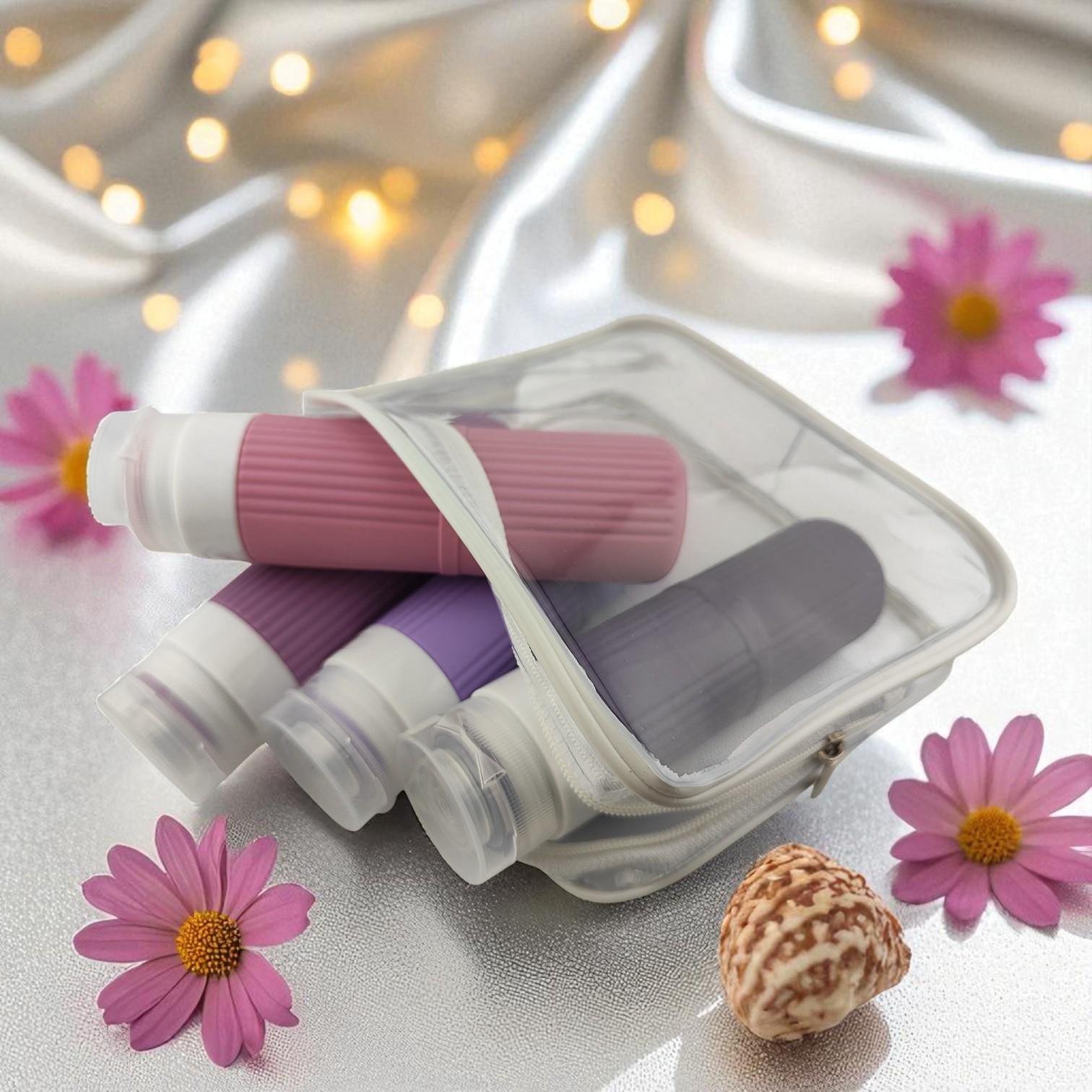 Дорожный набор флаконов для косметики Univerza силиконовый 4 шт. по 90 мл Фиолетовый - фото 16