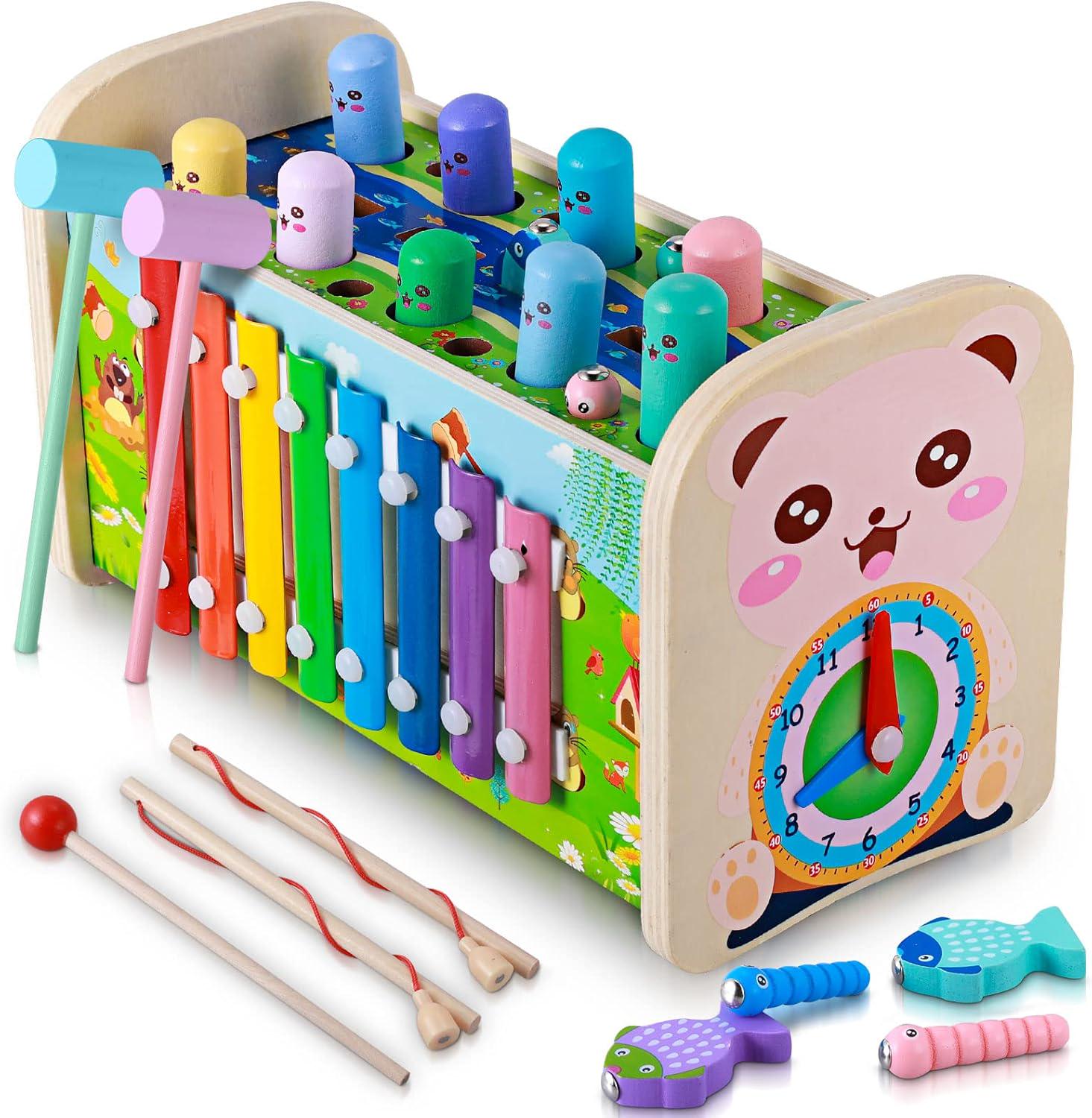Игрушка развивающая деревянная Montessori Музыкальный центр 7в1 (SKU-076)