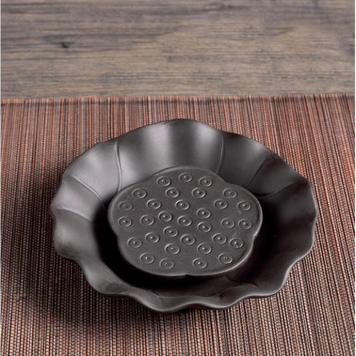 Таця-чабань для чайної церемонії Квіточка 15х3,8 см 200 мл Чорний (OS-T2577-1) - фото 3 Таця-чабань для чайної церемонії Квіточка 15х3,8 см 200 мл Чорний (OS-T2577-1) - фото 3