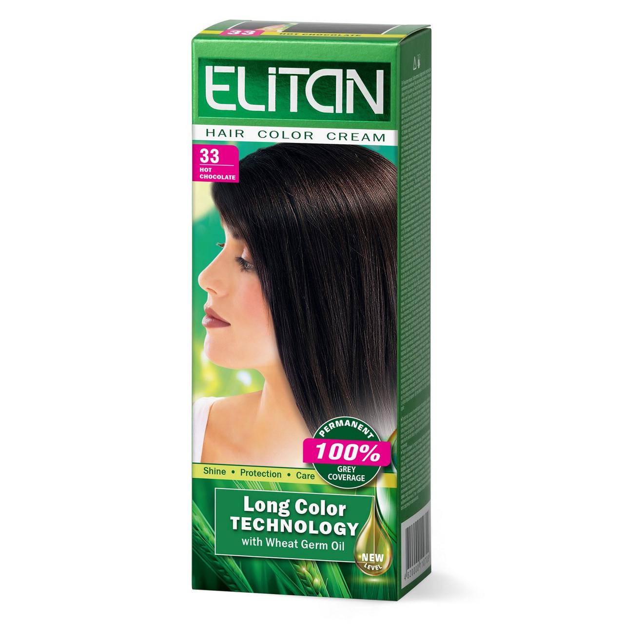 Крем-краска для волос стойкая ELITAN №33 Горячий шоколад (2199352647)