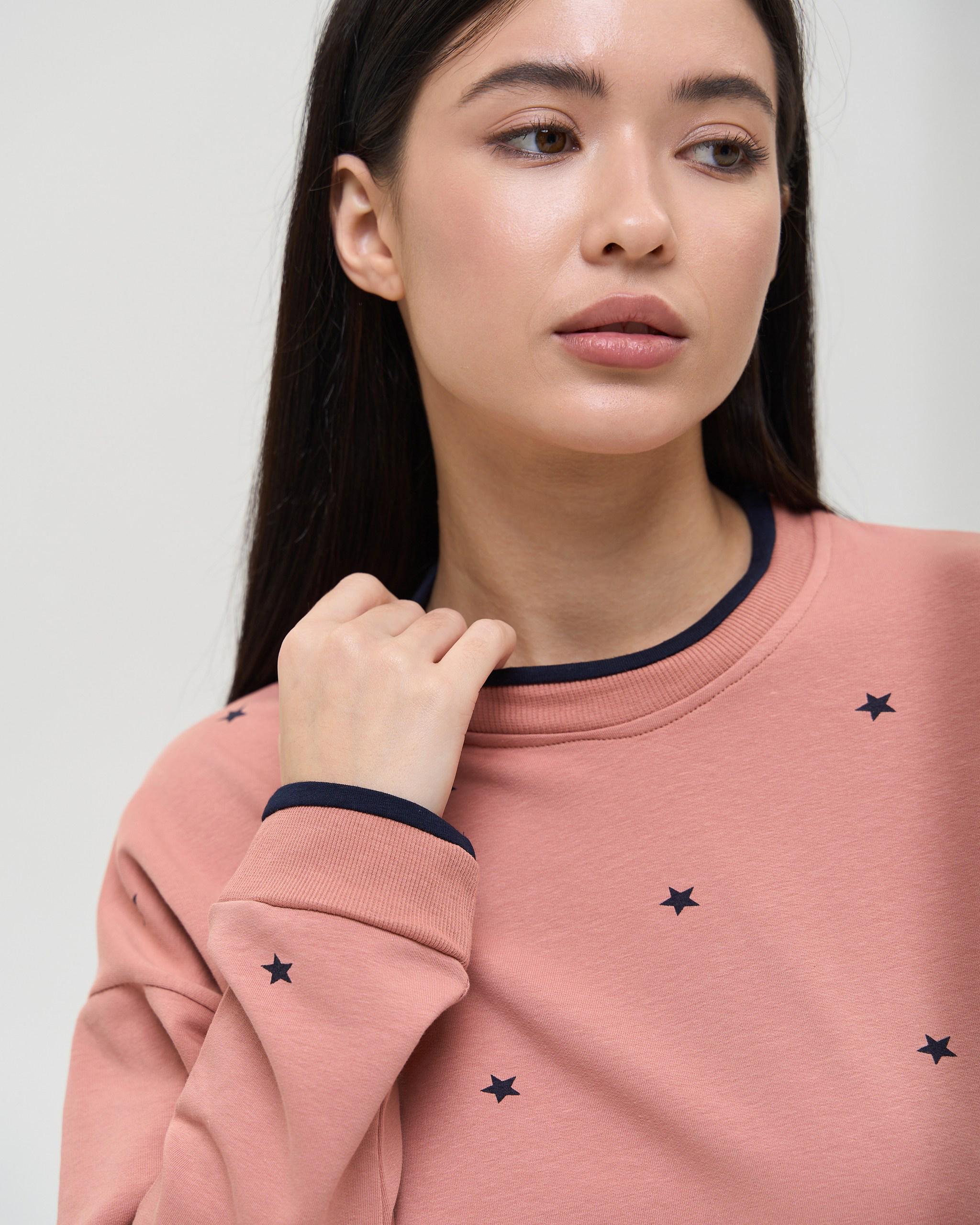 Костюм женский брюки Звездочки байка S Терракотовый (88311) - фото 2 Костюм женский брюки Звездочки байка S Терракотовый (88311) - фото 2