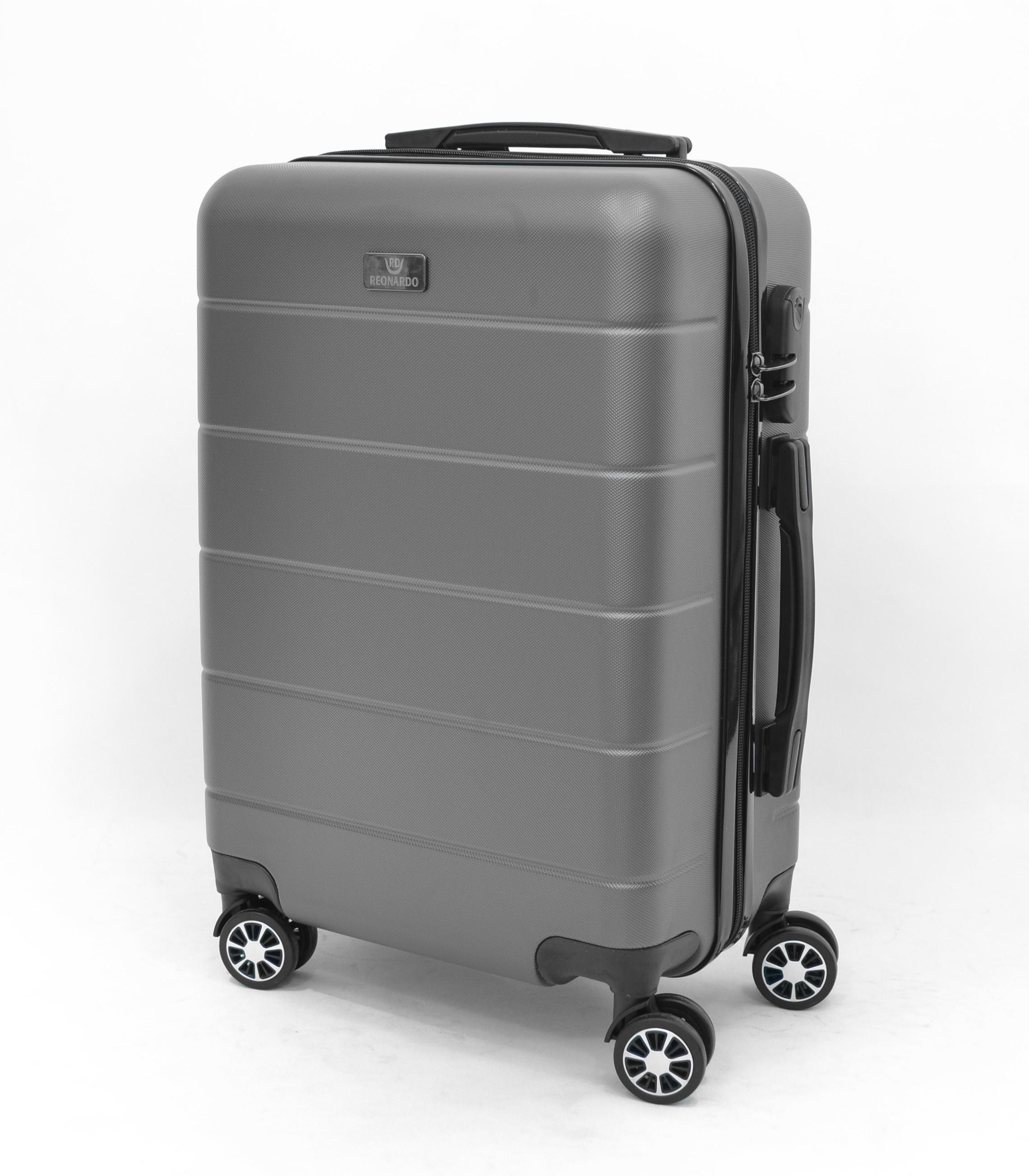 Чемодан Reonardo 1855 S под ручную кладь 55х39х22 см 35 л Серый