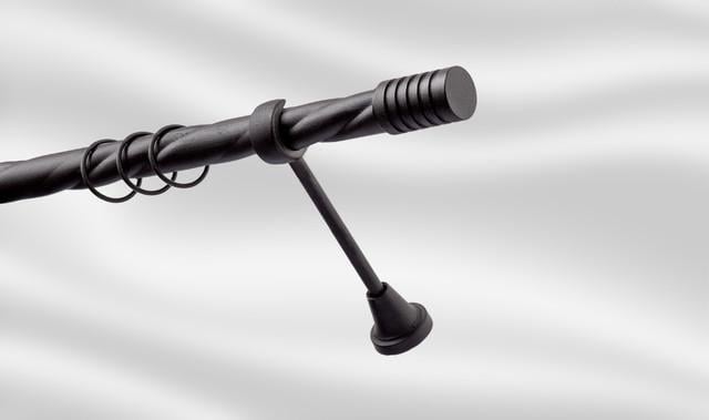 Карниз для штори Plastidea Циліндр металевий одинарний кручений з гачками D 25 мм 200 см Чорний - фото 1 Карниз для штори Plastidea Циліндр металевий одинарний кручений з гачками D 25 мм 200 см Чорний - фото 1