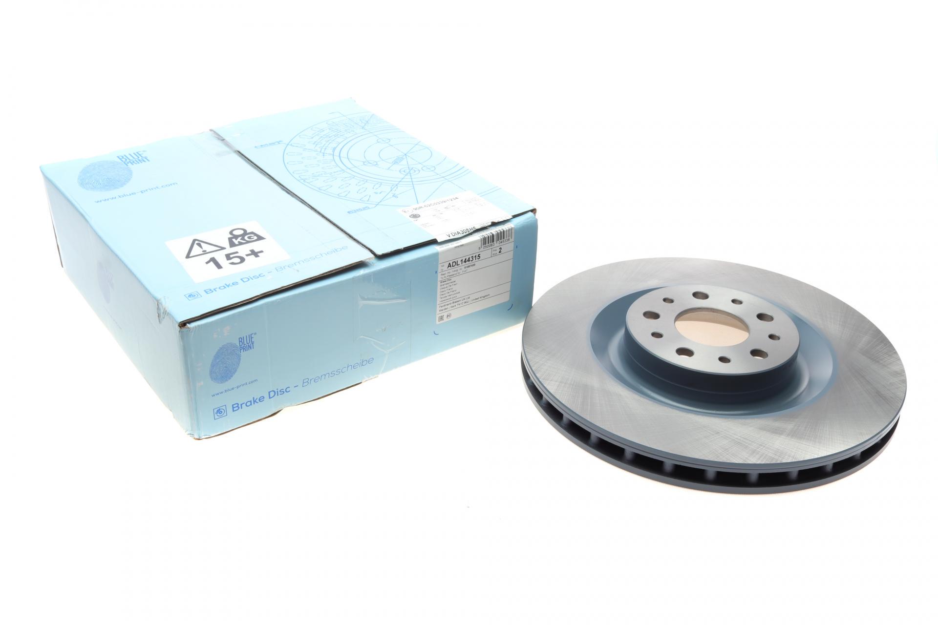 Тормозной диск передний BLUE PRINT для Fiat Doblo 10-/Opel Combo 12-305x28 мм (ADL144315)