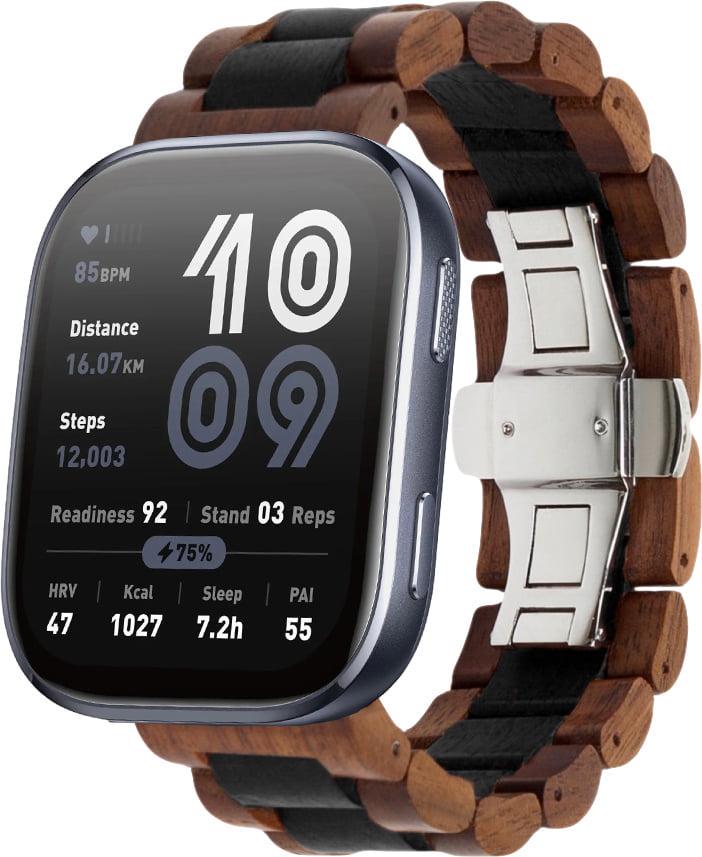 Ремешок деревянный WoodLock для Amazfit Bip 6 Black Brown (40516-26)