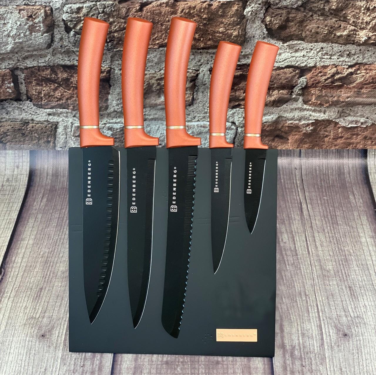 Набор кухонных ножей Edenberg EB-11007 на магнитной подставке 6 пр. (EB-11007-2) - фото 3 Набор кухонных ножей Edenberg EB-11007 на магнитной подставке 6 пр. (EB-11007-2) - фото 3