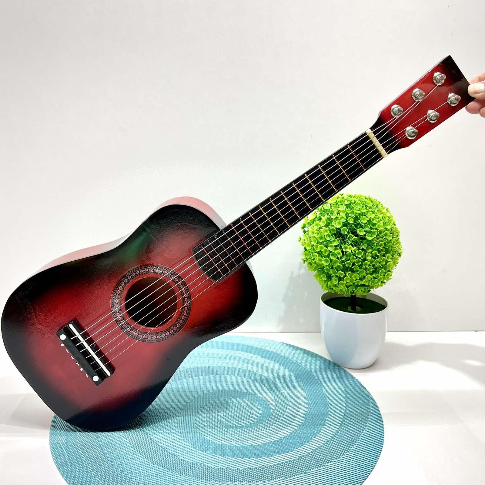 Гитара деревянная детская 6 струн Красный (M 1369) - фото 1