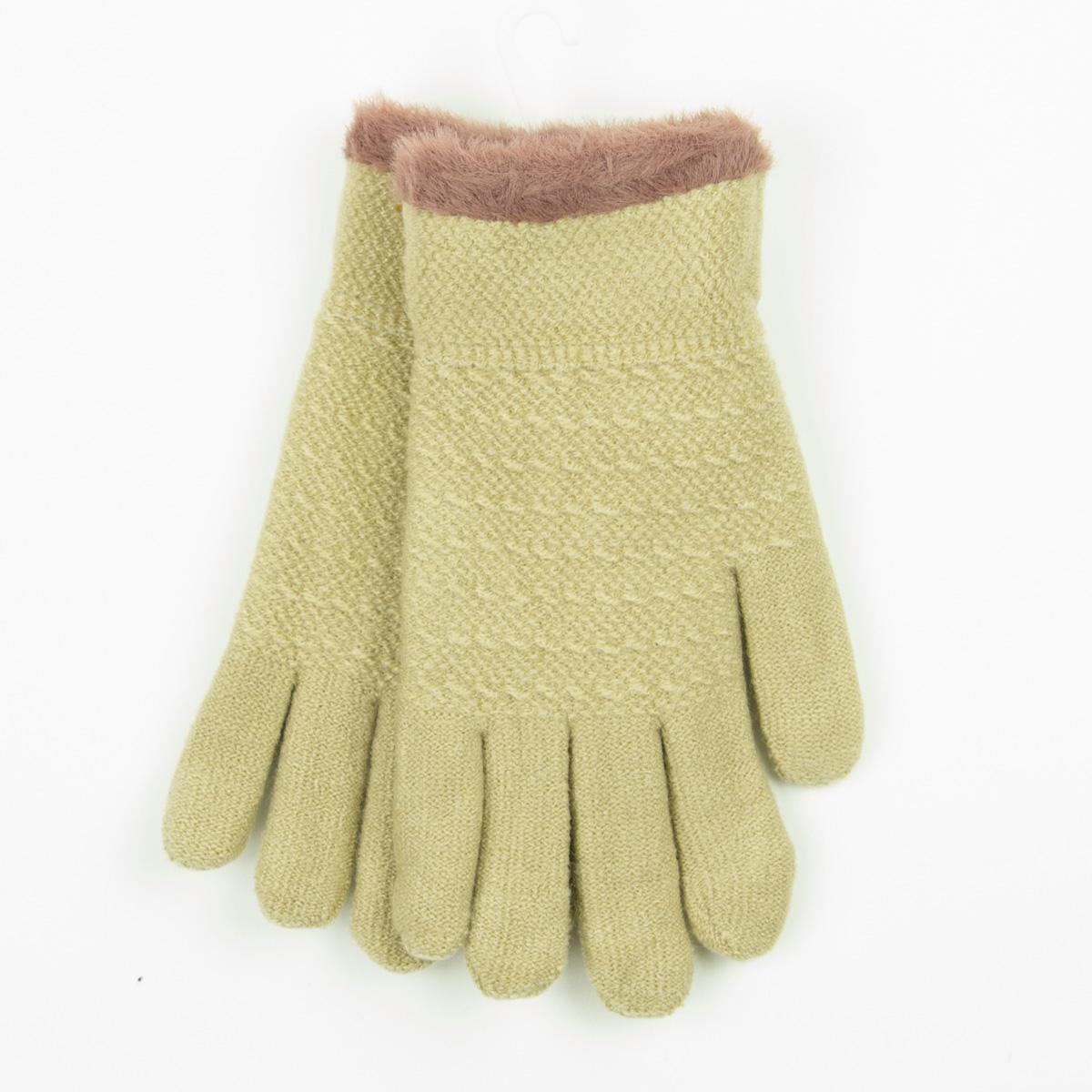 Перчатки двойные для подростков на 12-16 лет Бежевый (19-7-58)