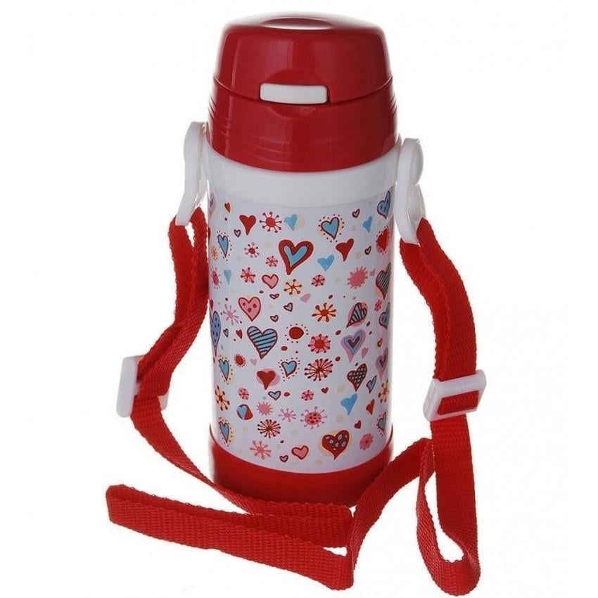 Термос детский A-PLUS 1776 Сердца с трубочкой из нержавеющей стали 320 мл (1688355057)