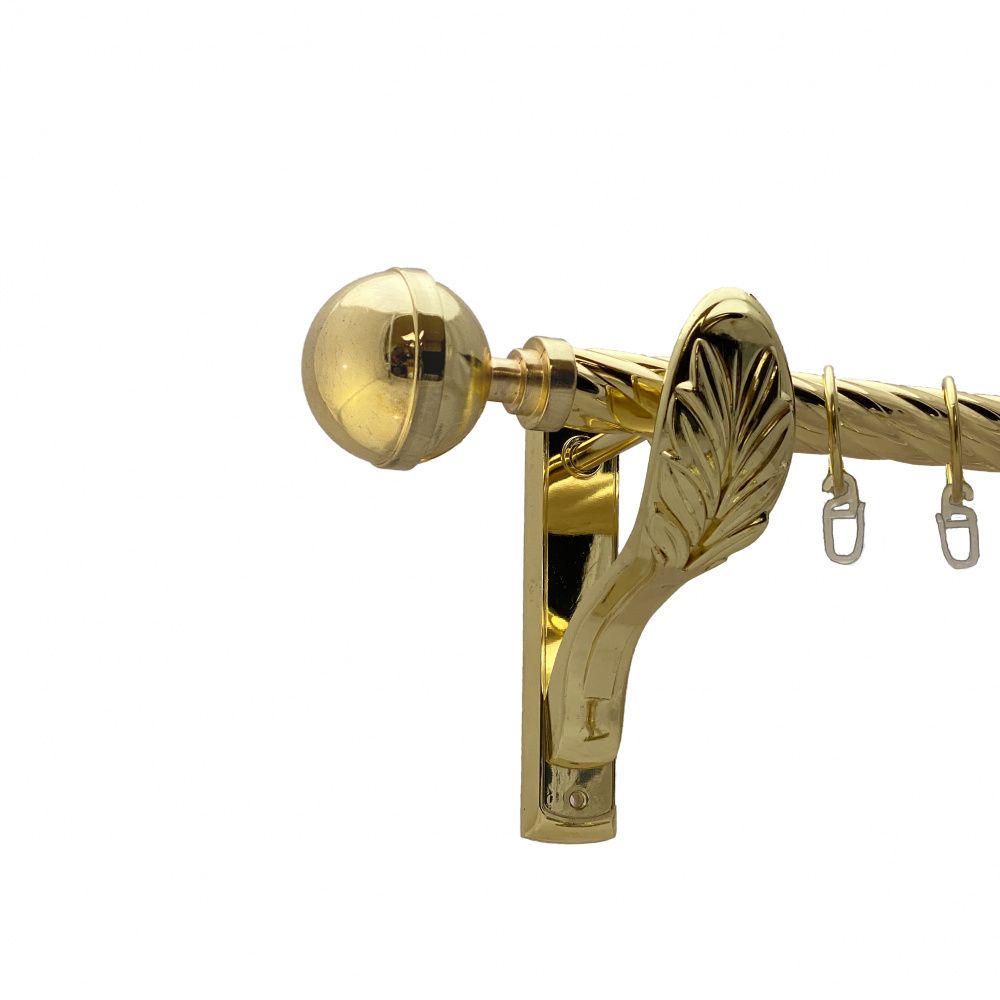 Карниз Orvit Калісто металевий однорядний ретро скручена труба кільце металеве 25 мм 160 см Золото (00-00010771)