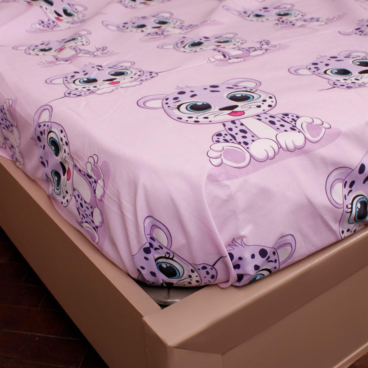 Простынь на резинке Тигрики сиреневые бязь 150х190х25 см (20020545) Простынь на резинке Тигрики сиреневые бязь 150х190х25 см (20020545)