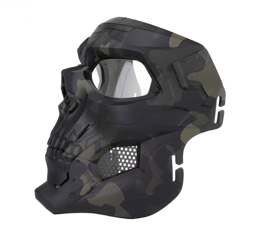 Маска с черепом Full Face Combat с креплением на шлем/голову Airsoft Dark Multicam (MK001009) - фото 3