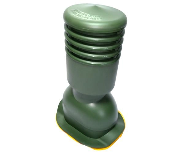 Вентиляционный выход утепленный Kronoplast KBW 125 мм для металлочерепицы профиль волна до 30 мм Ral 6020 Зеленый (KBWO 1-5)