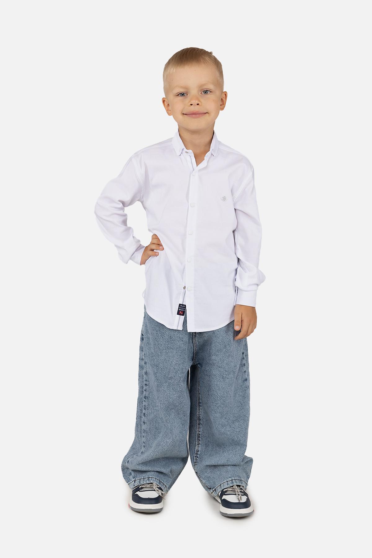 Рубашка с длинным рукавом ЦБ-00254389 для мальчика 134 см Белый (SKT001003871) - фото 2 Рубашка с длинным рукавом ЦБ-00254389 для мальчика 134 см Белый (SKT001003871) - фото 2