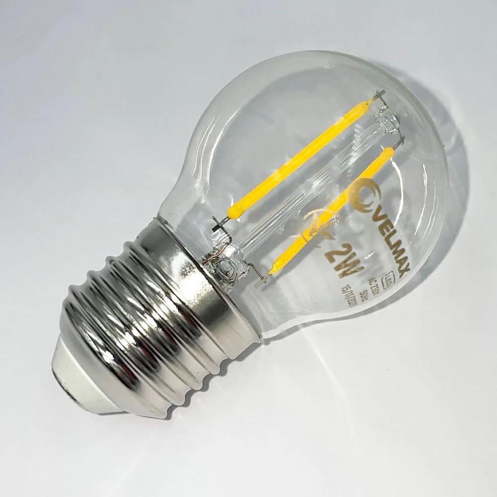 LED-лампа Velmax V-Filament-G45 2W E27 2700K 200 Lm (28689131)