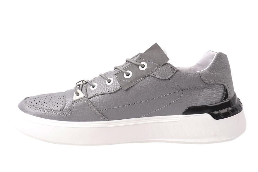 Кеды мужские Visazh из кожи на низком ходу на шнуровке р. 41 Серый (210-21DTC) - фото 2