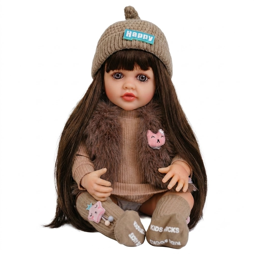 Кукла реалистичная Doll Reborn Baby 55 см полностью виниловая (К0100203)