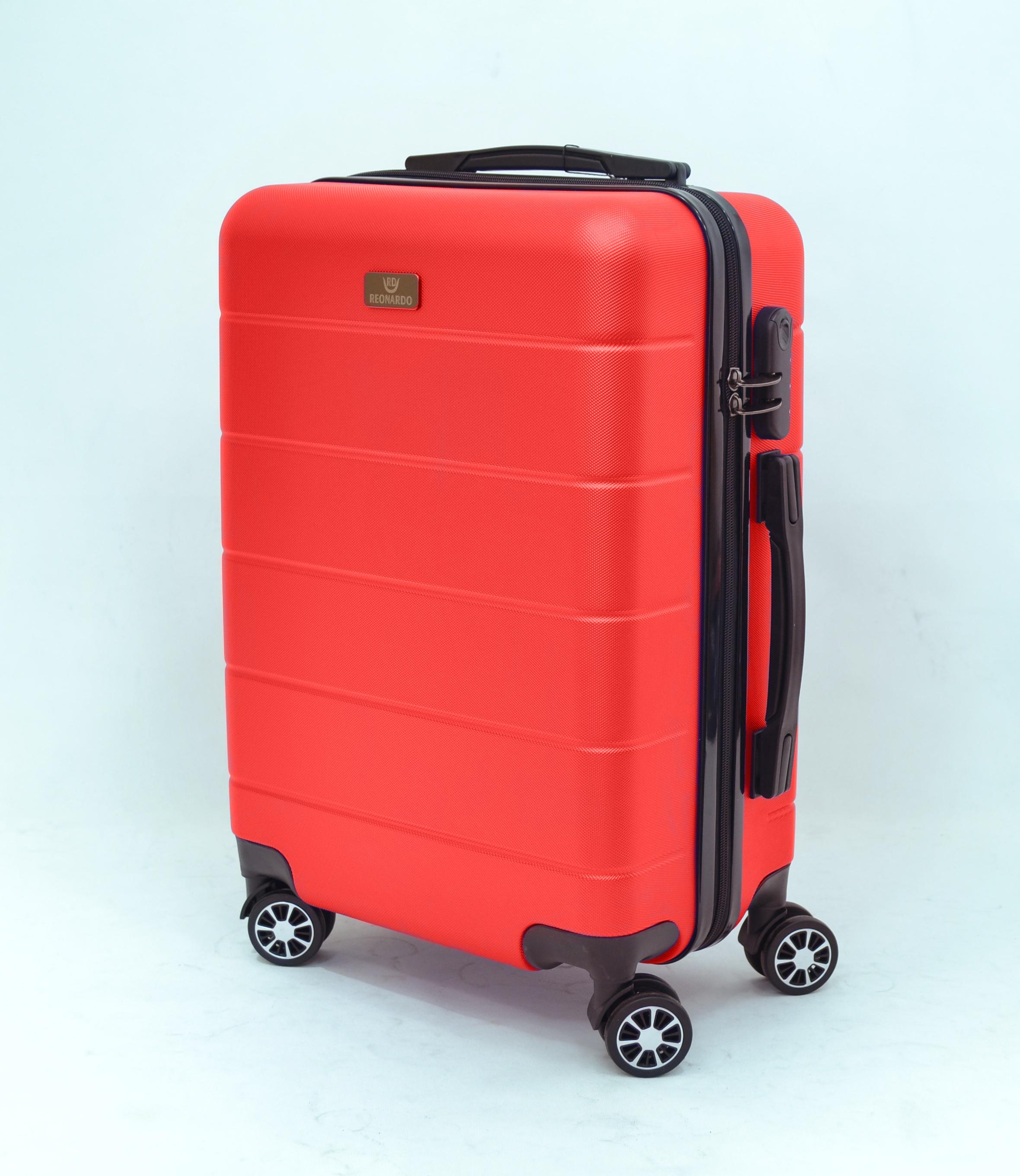Чемодан малый Reonardo 1855 под ручную кладь S 35 л 55х39х22 см Красный