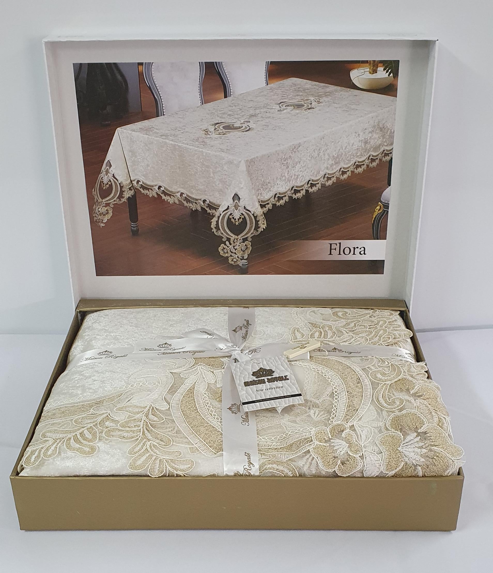 Скатерть велюровая Maison Royale 110x160 Flora Cream (CN6322)