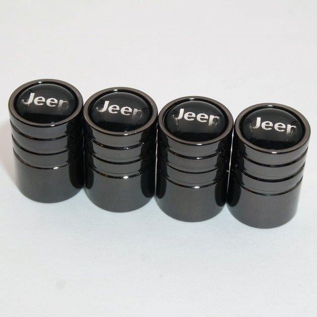 Набор колпачков на ниппель для автомобиля SUNROZ Caps Long Jeep 4 шт. Black