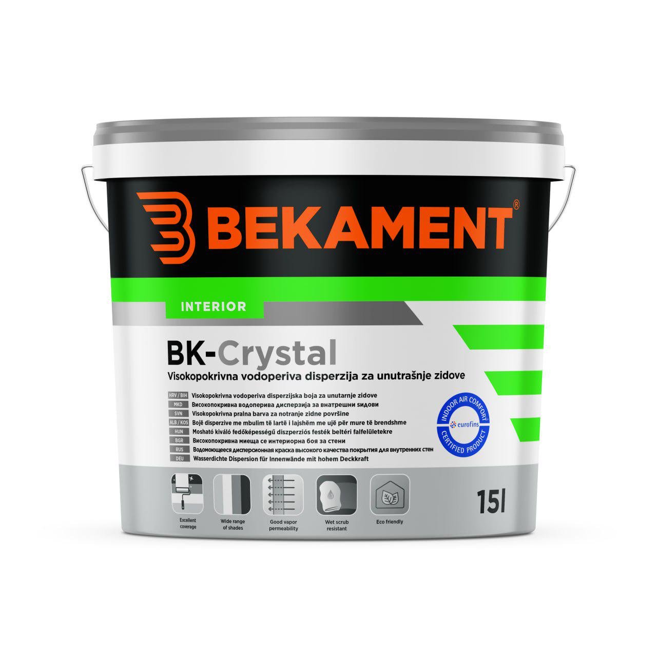 Фарба акрилова BK-Crystal водоемульсійна для внутрішніх стін 5 л (15185915)